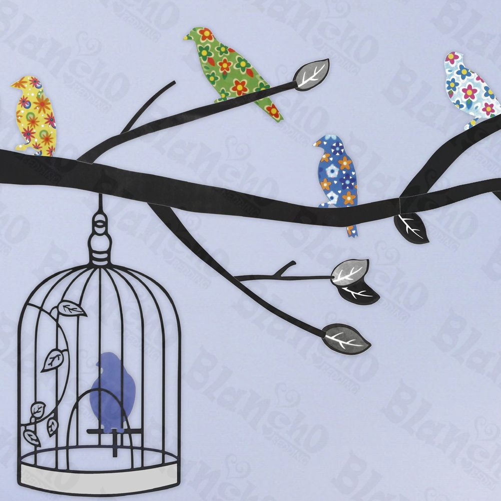 Allover Birds - Hemu Wall Decals Stickers Appliques Home Decor 12.6 BY 23.6 Inches